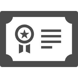 Award certificate featuring a circular star seal on the left and lines of text on a dark background.